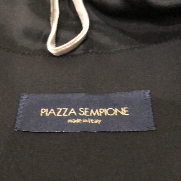 Piazza Sempione Blazer Size IT 44 US 8 Black Virgin Wool Ruched Front - Picture 7 of 13